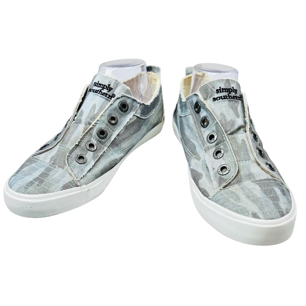 Simply Southern Canvas Slip On Sneakers Womens Size 9 Vintage Loafer Camo Casual